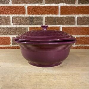 Fiesta Covered Casserole Serving Bowl With Lid Purple 9.25” Dia & 3.5” Deep
